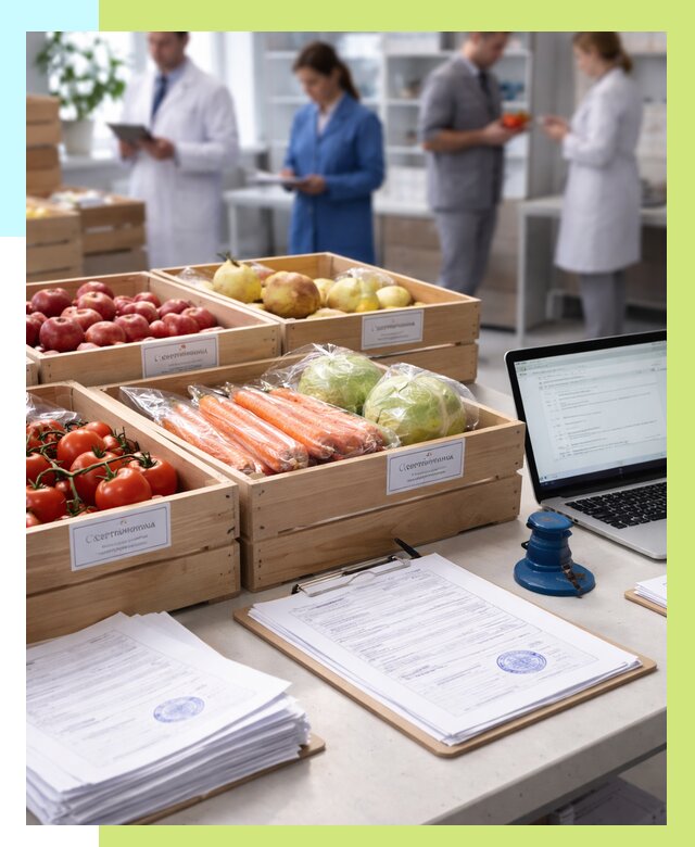 Сертификация овощей и фруктов в Похвистневе от 8714 р. | Алешин-Пхв
